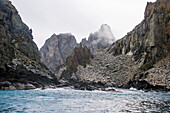Rugged coastline of Elephant Island, South Shetland Islands, Antarctica, Polar Regions