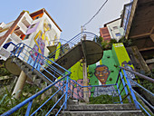Mural painting in the Favela Santa Marta, Rio de Janeiro, Brazil, South America