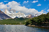 Capri Lagoon with Monte Fitz Roy in the background, Patagonia, Argentina, South America