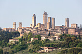 View of the town of San Gimignano, Siena district, Tuscany, Italy
