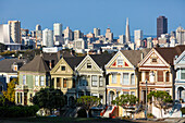 Painted Ladies, the victorian rowhouses in Haight, Ashbury neighborhood, San Francisco, Marin County, California, USA