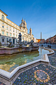 Piazza Navona, Rome, Lazio, Italy, Fontana del Moro's sculptures