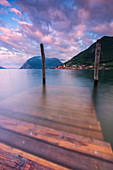 Europe, Italy, Iseo lake at dawn, province of Brescia