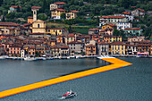 Europe, Italy, The Floating Piers in Iseo lake, province of Brescia