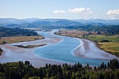 View from Astoria Column with the Youngs river, Astoria, Oregon, USA, America.
