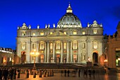St Peter's Basilica at Night, Vatican City.
