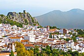 Town Gaucin with mountain scenery, province of Málaga, Andalusia, Spain.