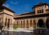 Court of the Lions in Alhambra, Granada, Spain.