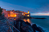 Europe, Italy, Liguria, La Spezia district, Tellaro at dusk