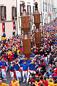 Europe, Italy, Umbria, Perugia district, Gubbio, The crowd and the Race of the Candles