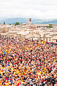 Europe, Italy, Umbria, Perugia district, Gubbio, The crowd and the Race of the Candles