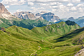 The Dona Val and The Sasso Piatto mountain, Dolomites, Italy