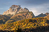 View of mount Pelmo in the fall season, S, Vito di Cadore, Belluno district, Veneto, Italy, Europe