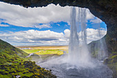 Southern Iceland, Seljalandfoss waterfall