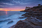 Italy, Europe, Boccale castle at sunset, province of Livorno, Tuscany