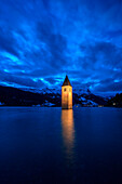 The church in the lake in the Resia lake, Venosta valley, Trentino alto Adige, Italy