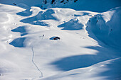 Ski mountainering at Tartano valley, Orobie alps, Lombardy, Italy