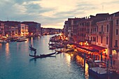 Europe, Italy, Veneto, Venice Grand Canal of Venice at dusk