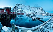 Reine, Lofoten Islands, Norway Overview of the port of Reine, Lofoten country January 2016