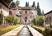 Patio de la Acequia, Generalife gardens, Alhambra. Granada. Spain.