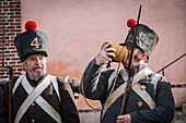 France, North-Central France, Nogent-sur-Seine, bicentenary of the French Campaign, close up on a Grognard soldier