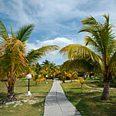 Caribbean, Cuba, Pinar del Rio, Archipielago de los Colorados, Cayo Levisa, beach, pedestrian alley