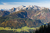 Pongau, Tennengebirge, Hochkoenig, Hohe Tauern, seen from Grosser Donnerkogel Gosaukamm, Upper Austria, Austria, Europe