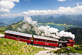 Schafbergbahn, steepest cogwheel railway in Austria, St. Wolfgang, Upper Austria, Austria, Europe