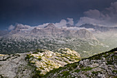 Thunderstorm above Mount Dachstein, seen from The Lodge at Mount Krippenstein, Upper Austria, Austria, Europe