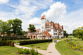 Castle Basedow, Lenne Park,  Mecklenburg lakes, Mecklenburg lake district, Basedow, Mecklenburg-West Pomerania, Germany, Europe