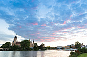 Schwerin castle, inner lake, provincial capital, Mecklenburg lakes, Schwerin, Mecklenburg-West Pomerania, Germany, Europe