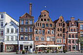 Backsteingebäude in der Altstadt, Hansestadt Lüneburg, Niedersachsen, Norddeutschland, Deutschland, Europa