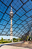 Olympic Stadium of Munich, television tower, roof, Munich, Bavaria, Germany