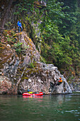 Evan Howard Rappels Off A Cliff Towards The Chehalis River And Into A Packraft