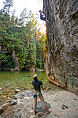 Climbing Beside The Chehalis River In British Columbia, Canada