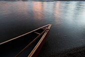 Canoe On Penobscot River During Sunset In Maine