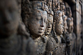 Buddhist Stone Carvings At The Borobudur Temple In Java, Indonesia