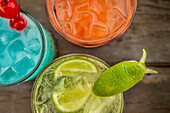 Colorful tropical drinks at El Pescador Lodge in Belize
