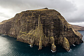 Aerial View Of Cliffs In The Faroe Islands