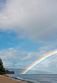 A Rainbow Seen From A Beach On The North Shore Of Oahu, Hawaii Island