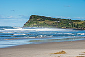 Long sandy beach in Lennox Head, Byron Bay, Queensland, Australia, Pacific