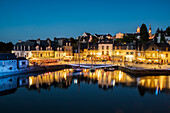 Saint-Goustan port at blue hour, Auray, Morbihan, Brittany, France, Europe