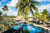 Beautiful swimming pool, Kamandalu Ubud resort, Ubud, Bali, Indonesia, Southeast Asia, Asia