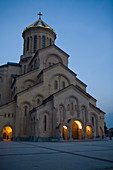 Tbilisi, Georgia - January, 2008: The newly built Tsminda Sameba which dominates the local skyline in Tbilisi is the largest Cathedral in the Caucacus.