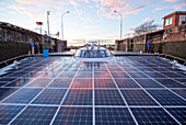 Trip on the Seine river with the Planet Solar yacht  between Rouen and the D'Amfreville lock. The MS T??ranor PlanetSolar is currently the largest solar boat ever built, Planet Solar was launched on March 31, 2010 after 3 years of feasibility studies, con