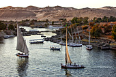 Felucca Sailboats On River Nile, Aswan, Egypt