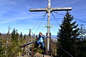 Hiking at Vogelsang near Gotteszell, Bavarian forest, Eastern-Bavaria, Bavaria, Germany