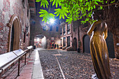 Verona, Veneto, Italy,  House of Juliet by night
