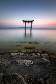 Tori gate on Lake Biwa, Shiga prefecture, Japan