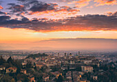 Sunrise in Città Alta, Bergamo, Bergamo province, Lombardy district, Italy, Europe